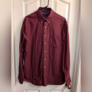 Men's XL Izod Plum Slim FIT Long Sleeve Dress Shirt